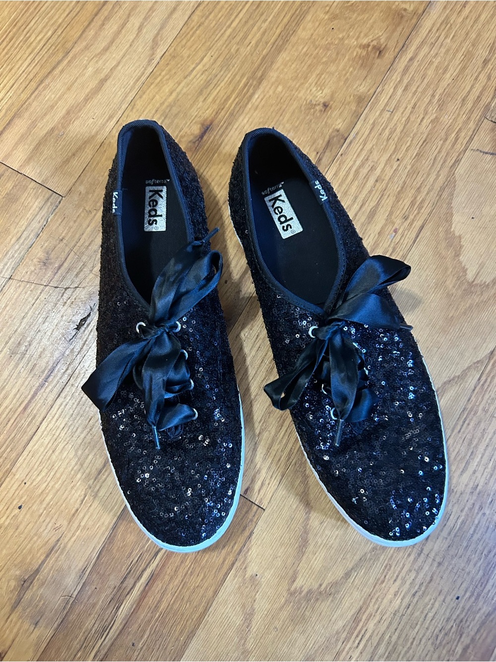 Keds Champion Glitter Celebration Low Top Lace Up Sneaker Sz 10 Black